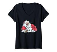 Womens Funny Santa Claus Hangover Costume for Man and Woman V-Neck T-Shirt