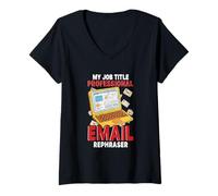 Womens Funny Sarcasm email rephaser Lovers Surviving Mondays Office V-Neck T-Shirt