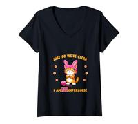 Women's Funny Sarcasm Kitty Easter cat Saying not Impressed Girls V-Neck T-Shirt