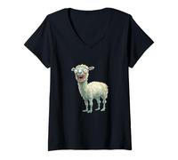 Womens Funny Sarcastic Animal Zombie Design Alpaca Llama V-Neck T-Shirt