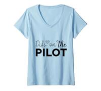 Womens Funny Sarcastic Dibs On The Pilot V-Neck T-Shirt