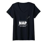 Women's Funny Sarcastic Don't Disturb Professional Nap Specialist V-Neck T-Shirt