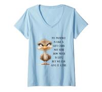 Womens Funny Sarcastic Quote Bird No Patience Funny Shirt Men Women V-Neck T-Shirt