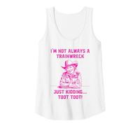 Womens Funny Sarcastic Wry Humor I’m Not Always A Train Wreck Women Tank Top