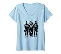 Women's Funny Sasquatch Conspiracy Humor Bigfoot UFO Abduction V-Neck T-Shirt