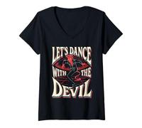 Womens Funny Satanic Witchcraft Baphomet V-Neck T-Shirt