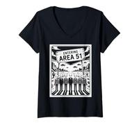 Womens Funny Saying Entering Area 51 Alien Suit UFO Scene Women Men V-Neck T-Shirt