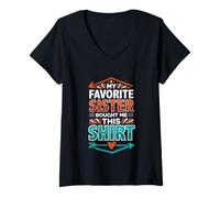 Women's Funny Saying My Favorite Sister Bought This V-Neck T-Shirt