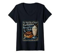 Women's Funny Saying The Blood Sugar Forbidden Breakfast Club V-Neck T-Shirt