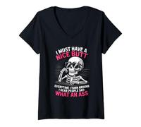 Womens Funny Saying What An Turn Around Joke Skeleton Women Men V-Neck T-Shirt