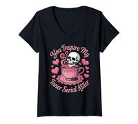 Womens Funny Saying You Inspire My Inner Serial Killer Women Men V-Neck T-Shirt