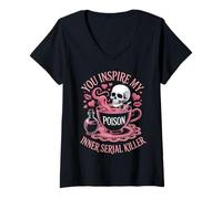 Womens Funny Saying You Inspire My Inner Serial Killer Women Men V-Neck T-Shirt