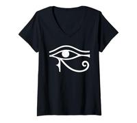 Womens Funny Scary Eye Of Horus All Seeing Triangle Esoteric V-Neck T-Shirt