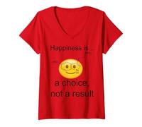Womens Funny Science Gift Shirt-Happiness is a Choice, not a Result V-Neck T-Shirt