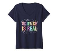 Womens Funny Science is Real Chemistry Camp Teacher I Teach Nerd V-Neck T-Shirt