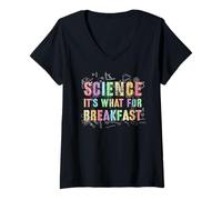 Womens Funny Science It's What's for Breakfast Biology Team Inspire V-Neck T-Shirt