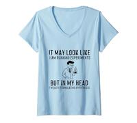 Women's Funny Scientist Quote Running Experiments Humor V-Neck T-Shirt