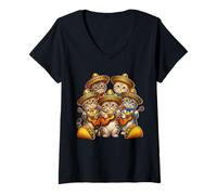 Women's Funny Scottish Fold Cinco De Mayo Cats V-Neck T-Shirt