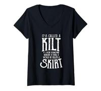 Women's Funny Scottish Saying True Scotsman Kilt Meme Design V-Neck T-Shirt