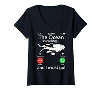 Womens Funny Scuba Diving Shirts for Snorkeling Ocean Divers Diving V-Neck T-Shirt