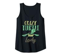 Womens Funny Sea Turtle Gift | Turtle Art | Crazy Turtle Lady Tank Top