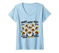 Women's Funny Seagull Mom Mother's Day Bird Animal Mother Bird V-Neck T-Shirt