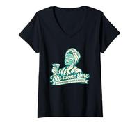 Women's Funny Self Care My Alone Time is for Everyone’s Safety Retro V-Neck T-Shirt