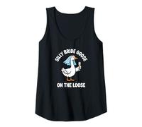Womens Funny Silly Bride Goose On The Loose Bridal Party Wedding Tank Top