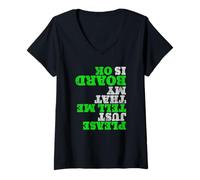 Womens Funny Skateboarder Tshirt Please Just Tell Me My Board is OK V-Neck T-Shirt