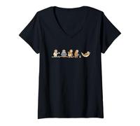 Women's Funny Sloth Daily Life Squad Kawaii Slow Living Design V-Neck T-Shirt