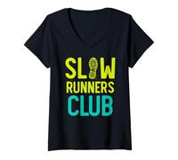 Womens Funny Slow Runners Club Slow Running Training Cardio Zone 2 V-Neck T-Shirt