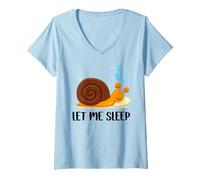 Womens Funny Snail Design For Men Women Insect Farming Snail Lover V-Neck T-Shirt