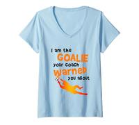 Womens Funny Soccer Football Goalie V-Neck T-Shirt