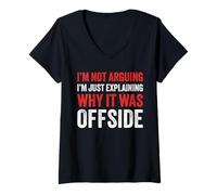 Women's Funny Soccer Tournament Outfit Offside Joke V-Neck T-Shirt
