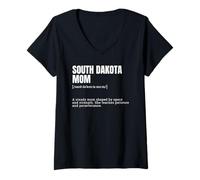 Women's Funny South Dakota Mom Definition Quote Present Idea V-Neck T-Shirt