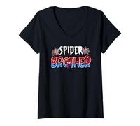 Womens Funny Spider Brother Family Matching Birthday V-Neck T-Shirt