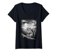 Women's Funny Squirrel UFO Invasion Conspiracy Theory Lovers V-Neck T-Shirt