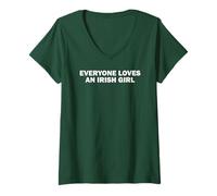 Womens Funny St Patricks Day Everyone Loves an Irish Girl V-Neck T-Shirt
