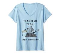 Womens Funny Stock Broker Shakespeare History Buff Trader V-Neck T-Shirt