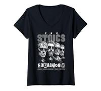 Women's Funny Stoic Philosophy Stoics Stoicism Band Philosopher V-Neck T-Shirt