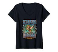 Women's Funny Stress is Caused By Not Gardening Enough V-Neck T-Shirt