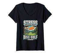 Women's Funny Stress is Caused By Not Playing Disc Golf Enough V-Neck T-Shirt