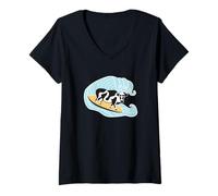Women's Funny Surf n' Turf V-Neck T-Shirt