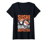 Women's Funny Sushi Lover Japanese Food V-Neck T-Shirt