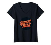 Women's Funny Sweet Talk Logo V-Neck T-Shirt