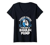 Women's Funny T1D Diabetes Type 1 Low Blood Sugar V-Neck T-Shirt