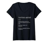 Women's Funny Tattoo Artist Definition Sarcastic Dictionary V-Neck T-Shirt