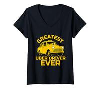 Womens Funny Taxi Driver - The Best Uber Driver Ever Taxi Driver V-Neck T-Shirt