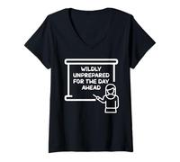 Womens Funny Teacher Wildly Unprepared for The Day Ahead Teaching V-Neck T-Shirt