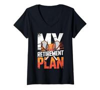 Women's Funny Tennis My Retirement Plan Player Life V-Neck T-Shirt